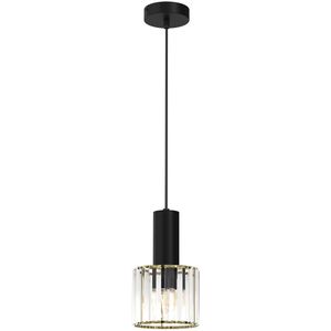 Hanglamp aan een koord CRISTAL 1xE27/60W/230V zwart