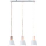 Neordic Haldar hanglamp max. 3x20W E14 wit/koper mat 230V metaal