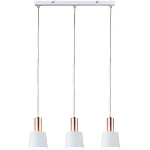 Neordic Haldar hanglamp max. 3x20W E14 wit/koper mat 230V metaal