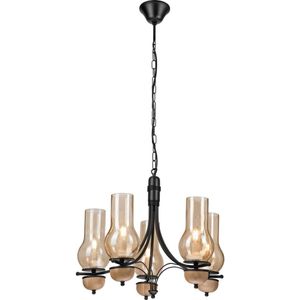 Brilagi - Hanglamp aan een ketting COTTAGE 5xE14/40W/230V beuken/bruin