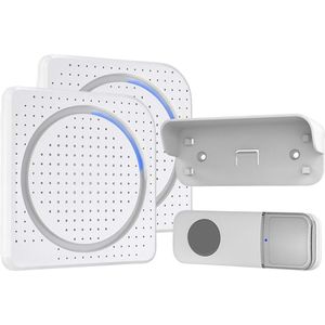 Solight 1L67DZ - SET 2x Draadloze Stopcontact Deurbel 230V IP56 wit