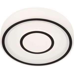 LED plafondlamp Stone 60 cm, CCT, zwart, metaal, acryl