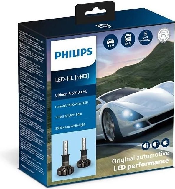 Philips 11336U91X2-SET 2x LED Autolamp Ultinon Pro9100 H3 PK22s/13,2W/12/24V