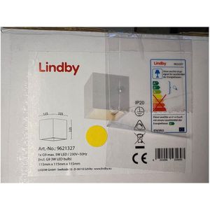 Lindby - wandlamp - 1licht - gips - H: 11.5 cm - G9 - wit