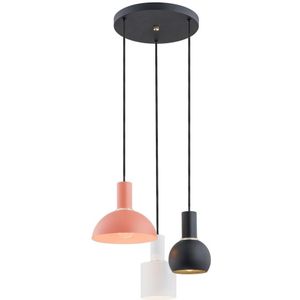 Argon 1480 - Hanglamp aan een koord SINES 3xE27/15W/230V zwart/wit/oranje