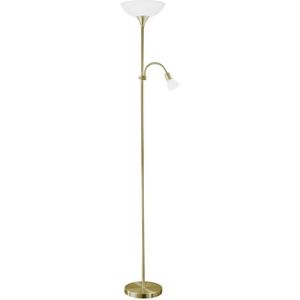 EGLO 82844 - Staande Lamp UP 2 1xE27/60W + 1xE14/25W messing