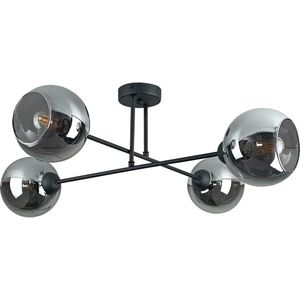 Hanglamp met vaste pendel VASCO 4xE27/60W/230V zwart/gerookt zwart