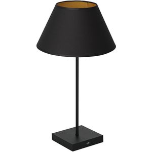 Tafel Lamp met USB verbinding 1xE27/60W/230V zwart