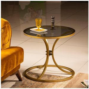 Zijtafel CORLEAONE 57,8x60 cm goud/zwart