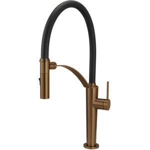 Deante BRC_C72M - Kraan voor gootsteen met flexibele arm CORDA geborsteld brons
