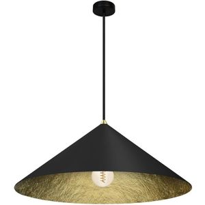 Hanglamp aan een koord FUJI 1xE27/60W/230V diameter 50 cm zwart/goud