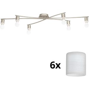 Eglo - LED Plafondlamp MY CHOICE 6xE14/4W/230V  chroom/wit