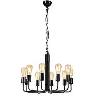 Hanglamp aan een ketting TIFFANY 10xE27/60W/230V zwart