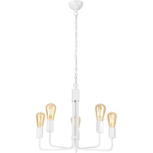 Hanglamp aan een ketting TIFFANY 5xE27/60W/230V wit