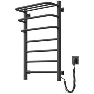 Badkamer elektrisch radiator met thermostaat FORTIS 350W/230V 80,6 cm IP44 zwart rechts
