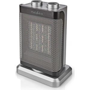 Nedis HTFA17GY - Ventilator met keramisch verwarmingselement  1000/1500W/230V zilver