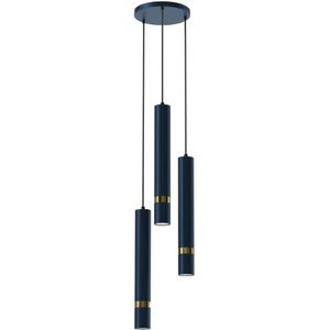 Brilagi - Hanglamp aan een koord POKER 3xGU10/25W/230V blauw