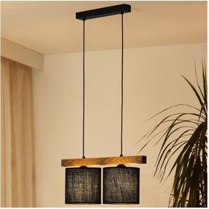 Brilagi - Hanglamp aan een koord FOREST 2xE27/15W/230V grenen/zwart