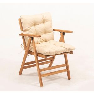 Opvouwbare tuinstoel met kussen beige/habr