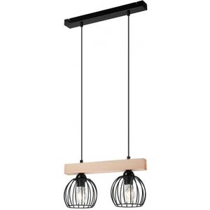 Hanglamp aan een koord SIENNA 2xE27/60W/230V zwart - FSC gecertificeerd