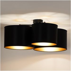 Duolla - Bevestigde hanglamp ROLLER TRIO SHINY 3xE27/15W/230V zwart/goud