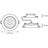 LEDVANCE - Simple Dim - LED Spot - Nikkel - Set van 3, Dimbaar, Stralingshoek 110°