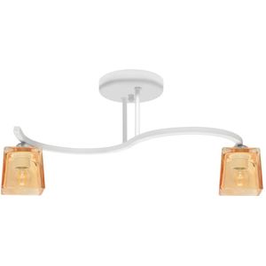 Wit Oranje Opbouw plafondlamp SANTOS 2x E27 / 60W / 230V