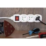Verlengsnoer met schakelaar 4Z 10m wit