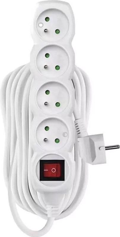 Verlengsnoer met schakelaar 4Z 10m wit