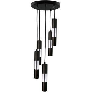 Hanglamp aan koord MAGNUMA 5xGU10/50W/230V zwart/glanzend chroom