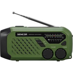 Sencor - Kampeerradio - Groen - LED Zaklamp - 5V/2000 mAh - IPX4