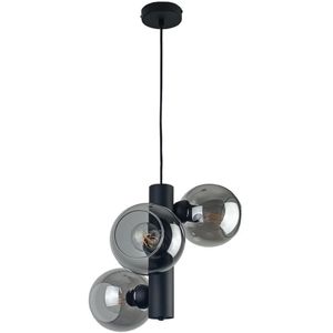 Hanglamp aan een koord TUBE 3xE27/60W/230V zwart/gerookt zwart