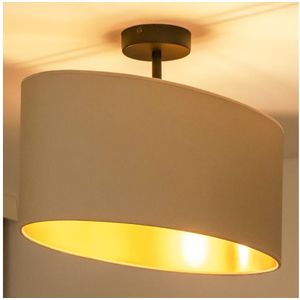 Duolla - Bevestigde hanglamp OVAL VEGAN 1xE27/15W/230V crème
