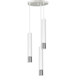 Hanglamp aan een koord NEST 3xGU10/8W/230V wit/glanzend chroom