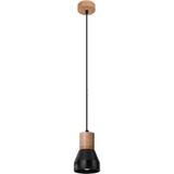 Sollux SL.0963 - Hanglamp aan een koord QUBIC 1xE27/60W/230V beton/hout zwart