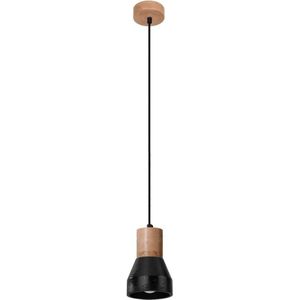 Sollux SL.0963 - Hanglamp aan een koord QUBIC 1xE27/60W/230V beton/hout zwart