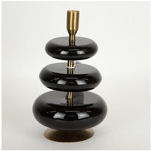 Kandelaar 23x15 cm zwart/goud