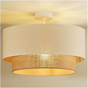 Duolla - Bevestigde hanglamp BOHO 1xE27/15W/230V diameter 45 cm crème/bruin
