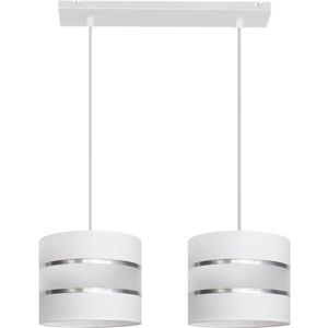 Witte Hanglamp HELEN 2x E27 / 60W / 230V