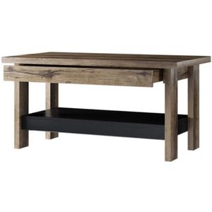Koffie Tafel LANDU 50x100 cm bruin/zwart