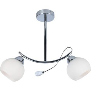 Hanglamp met vaste pendel CONNOR 2xE27/15W/230V glanzend chroom/wit