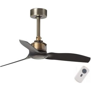 FARO 33429 - Plafondventilator JUST FAN zwart/goud + afstandsbediening