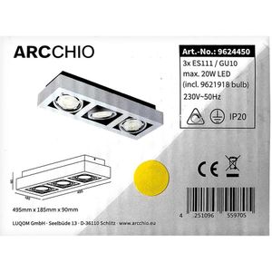 Arcchio - LED Plafondlamp RONKA 3xGU10/11,5W/230V