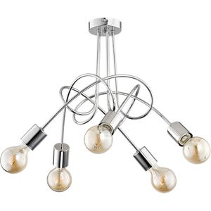 Bevestigde hanglamp TANGO 5xE27/15W/230V chroom