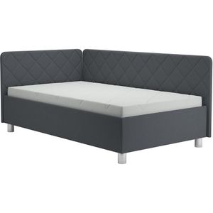 Gestoffeerde dagbed met een opslagruimte en matras EMILE 110x200 cm grijs