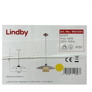 Lindby - Hanglamp aan een koord DOLORES 1xE27/60W/230V