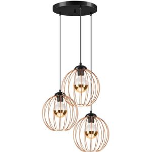 Hanglamp aan een koord ZOYA 3xE27/60W/230V koper