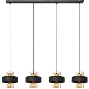 Hanglamp aan een koord VOLTA 4xE27/60W/230V zwart/gouden
