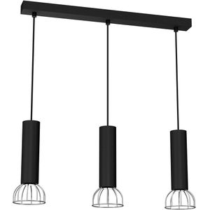 Hanglamp aan een koord DANTE 3xGU10/25W/230V zwart/glanzend chroom
