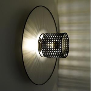 Duolla - Wandlamp TOKYO RATTAN 1xE27/15W/230V diameter 50 cm zilver/zwart